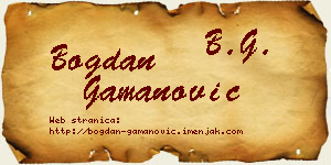 Bogdan Gamanović vizit kartica